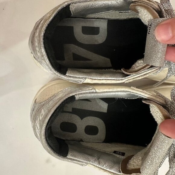 P448 Thea Python Roccia White Leather Platform Sneakers 38 - Picture 10 of 12